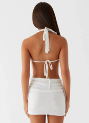 Elysia Sequin Mini Dress - White