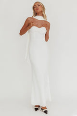 Of The Night Twist Bust Maxi Dress White