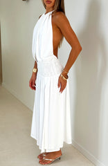 Always Evolving Halter Midi Dress White