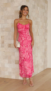 Margie Midi Dress - Pink