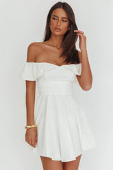 Lillianne Off-Shoulder A-line Mini Dress White