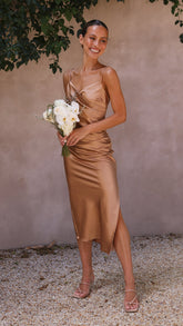 Monte Midi Dress - Latte