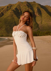 Sabelle Halter Mini Dress - White