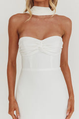 Of The Night Twist Bust Maxi Dress White