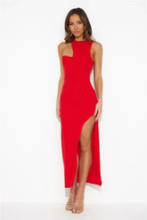 Girl In The Shadow Midi Dress Red