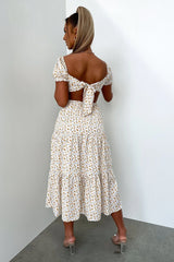 Noelle Midi Dress - Yellow Floral