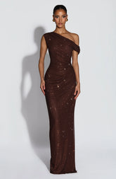 Ottilie Maxi Dress - Plum Brown