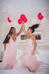 Provence Bloom Tiered Midi Dress Blush