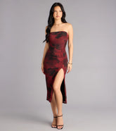 Written In Roses Strapless Midi Dress