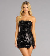 Spotlight Ready Sequin Lace Up Mini Dress