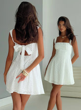 Xanthus Embroidered Mini Dress White