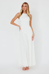 Ibis Pleat Detail Maxi Dress Off White