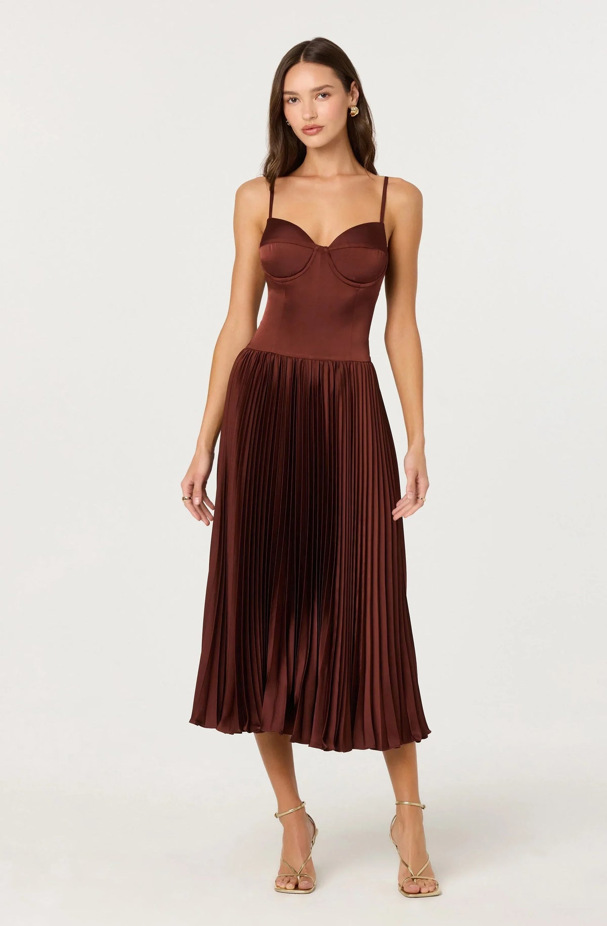 Elyssa Satin Midi Dress