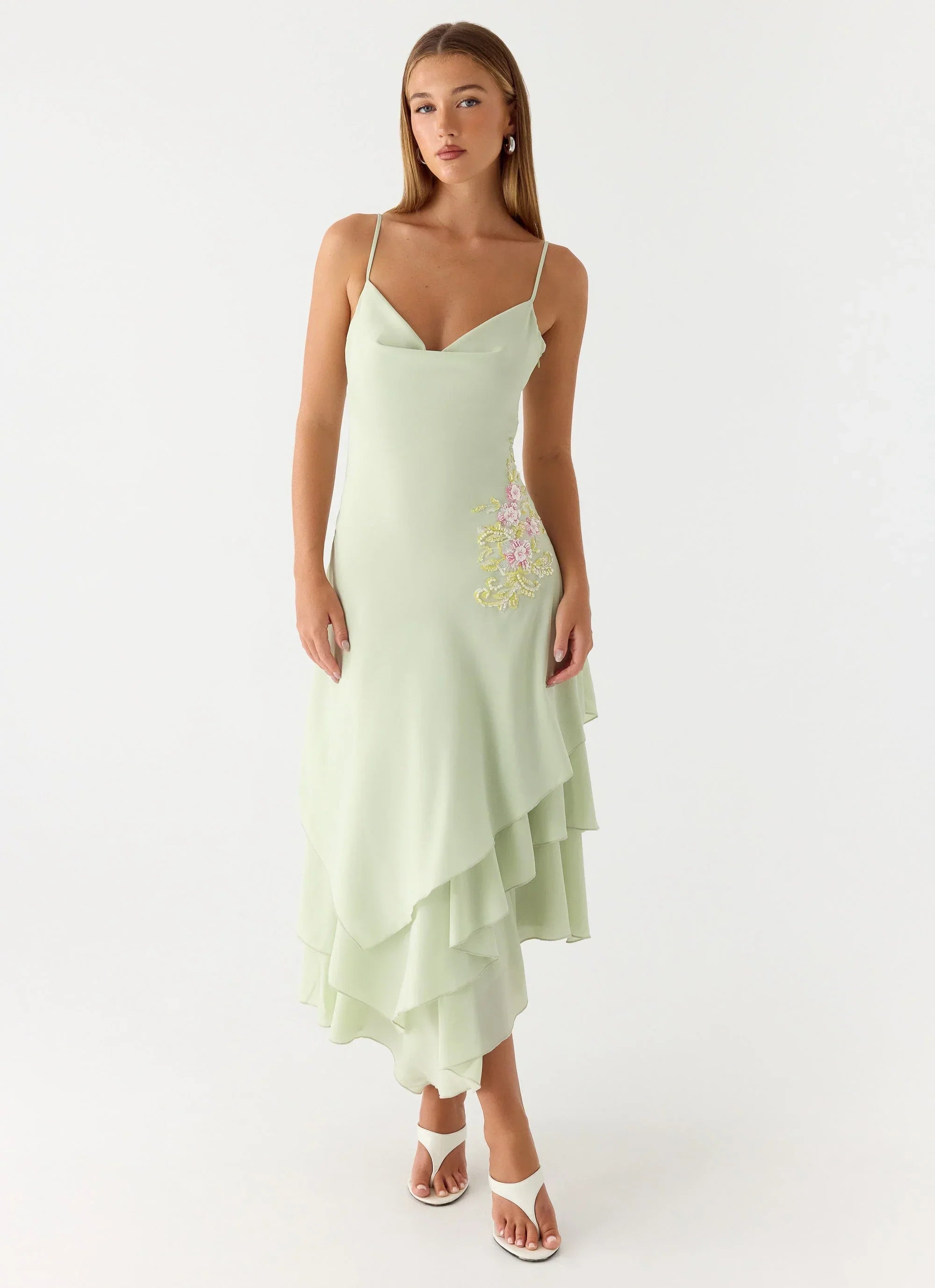 Trisette Midi Dress - Lime
