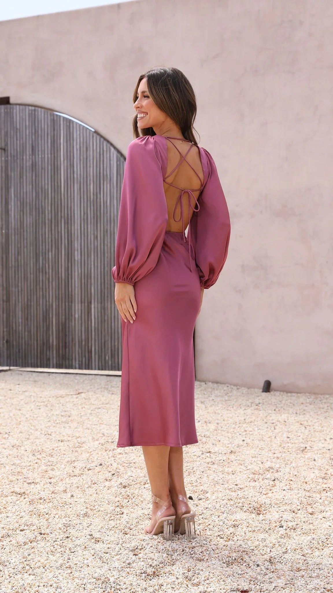 Cleo Midi Dress - Plum