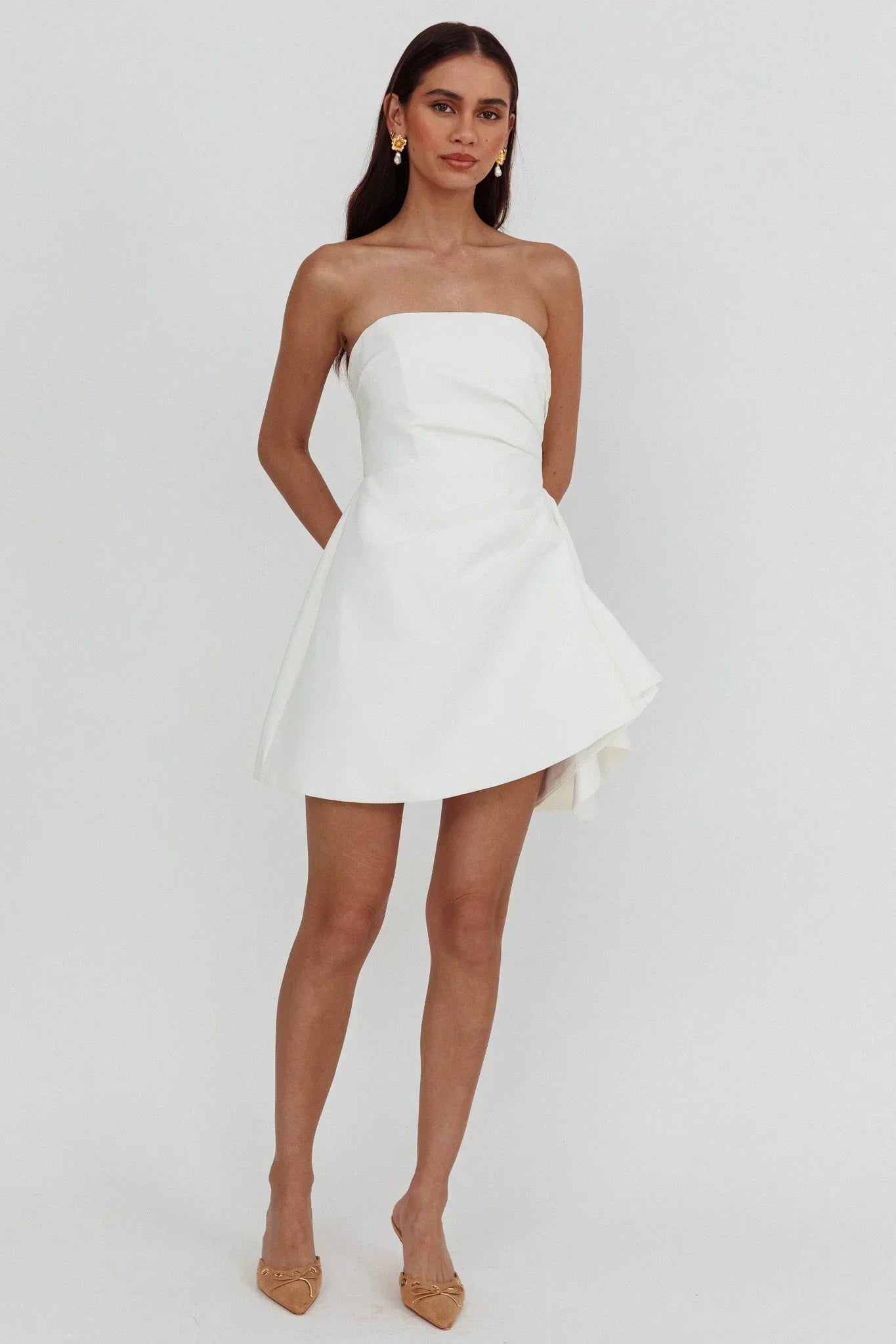 Minnesota Strapless Mini Dress White