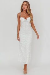 Passione Tied Bust Lace Maxi Dress White