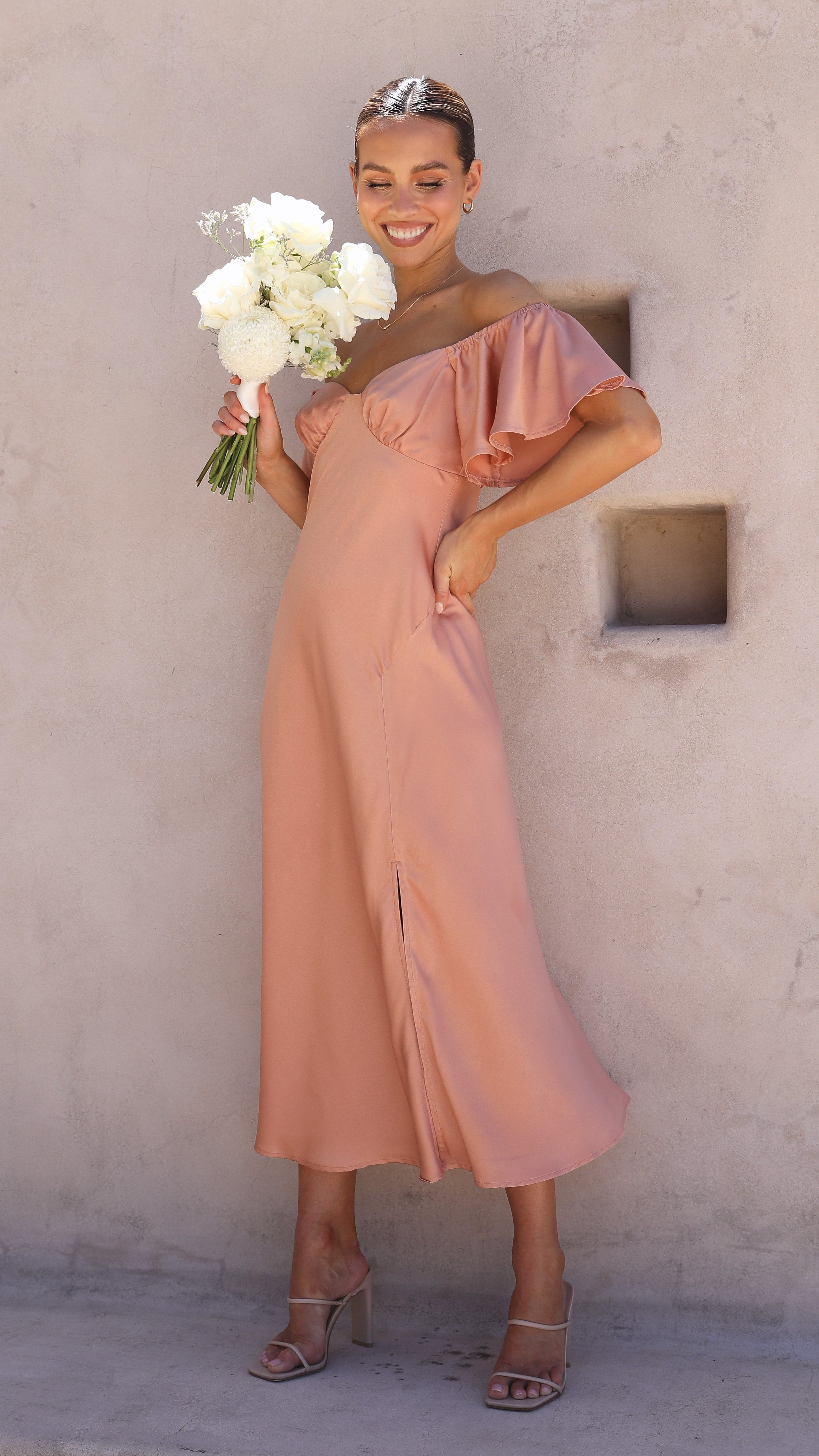 Louisa Midi Dress - Desert Rose