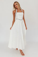 Rune Backless Maxi Dress White