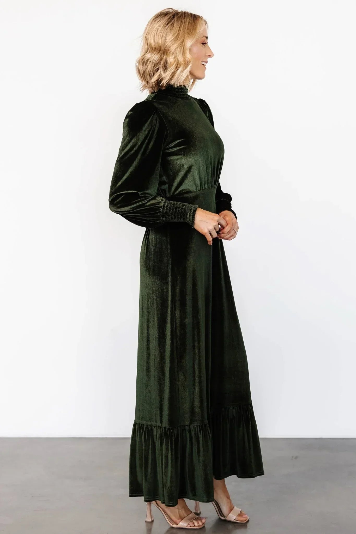Elodie Velvet Maxi Dress | Deep Olive