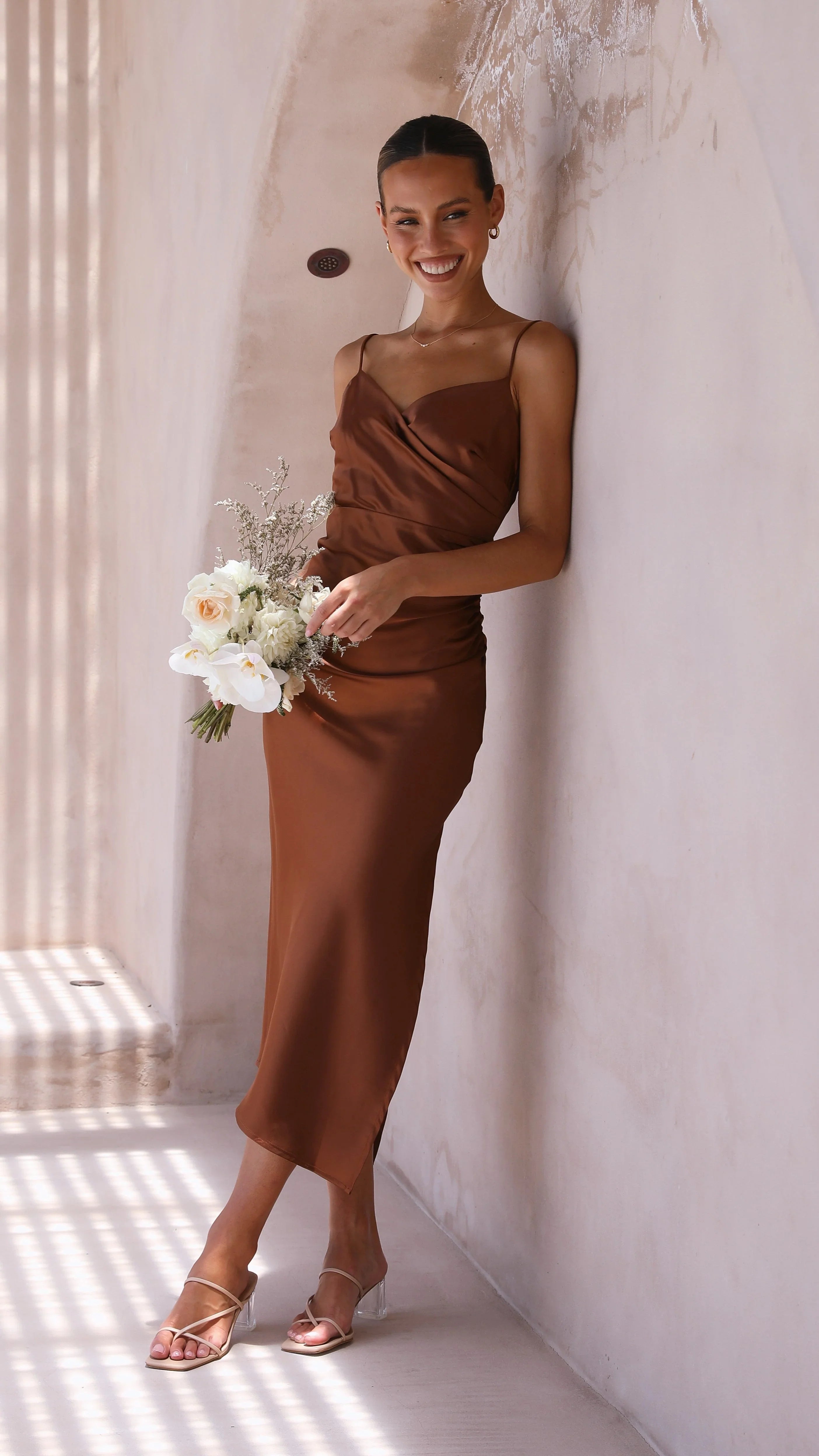 Monte Midi Dress - Brown