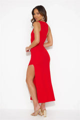 Girl In The Shadow Midi Dress Red