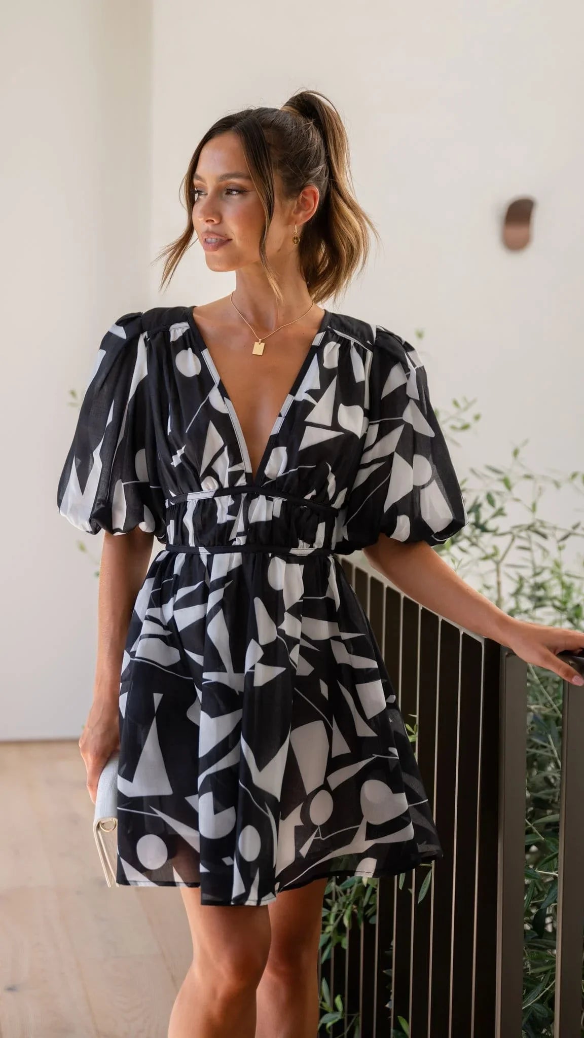 Venice Mini Dress - Black/White