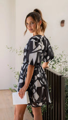 Venice Mini Dress - Black/White