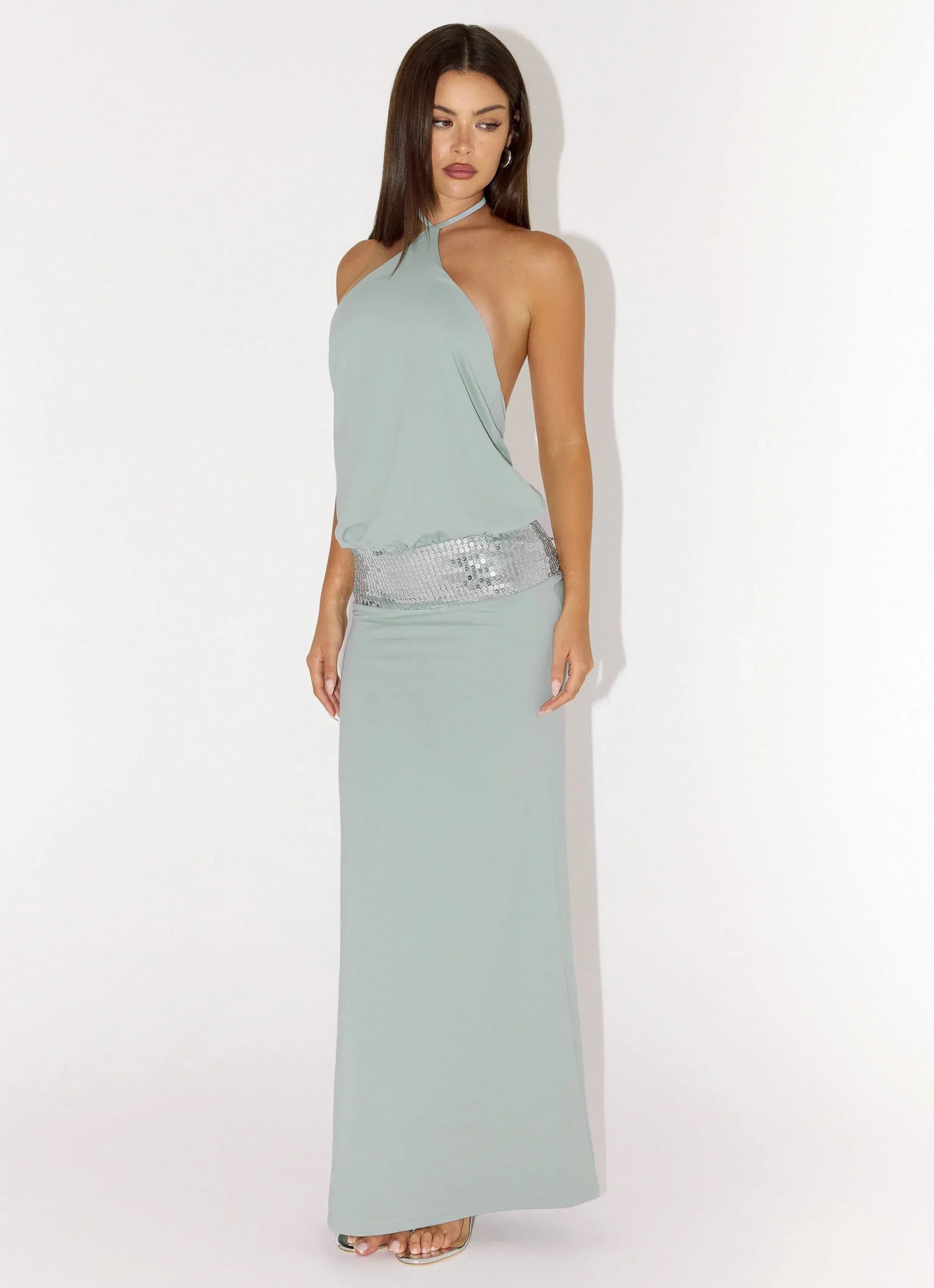 Marcie Halter Maxi Dress - Mint