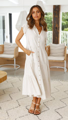 Kimberly Midi Dress - Natural