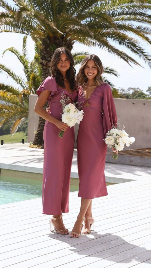 Cleo Midi Dress - Plum