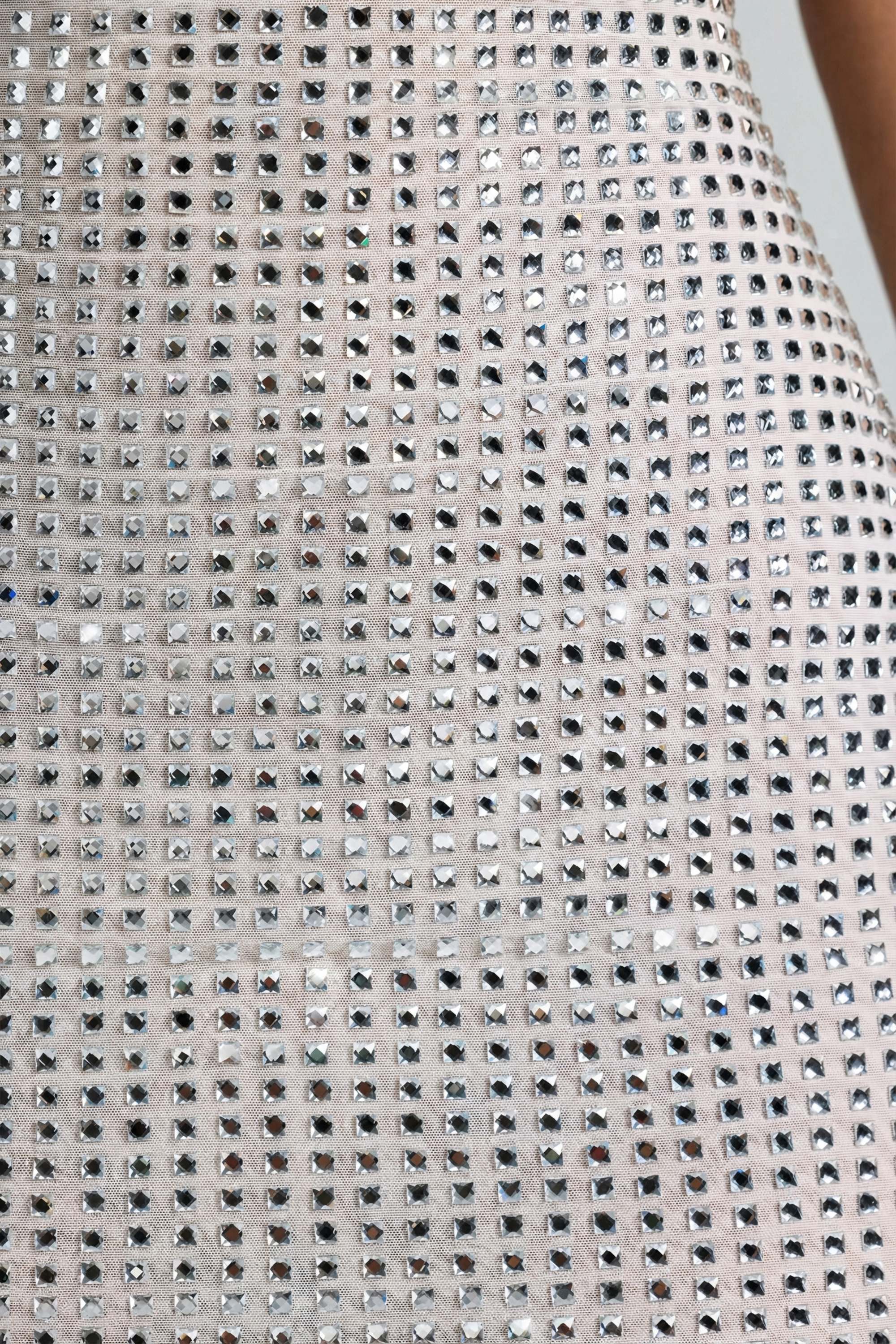 Embellished Halterneck Mini Dress in White