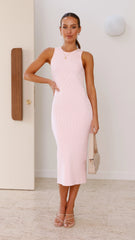 Fiona Knit Midi Dress - Soft Pink