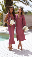 Cleo Midi Dress - Plum