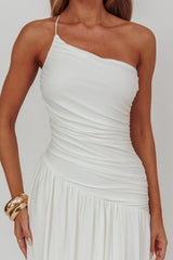 Destination One-Shoulder Maxi Dress White