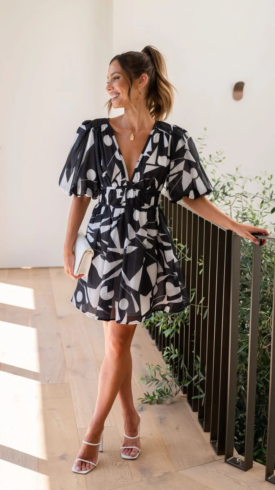 Venice Mini Dress - Black/White