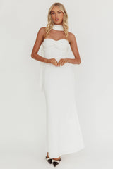 Of The Night Twist Bust Maxi Dress White