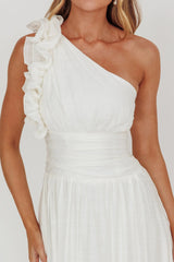 Antheia One-Shoulder Maxi Dress White
