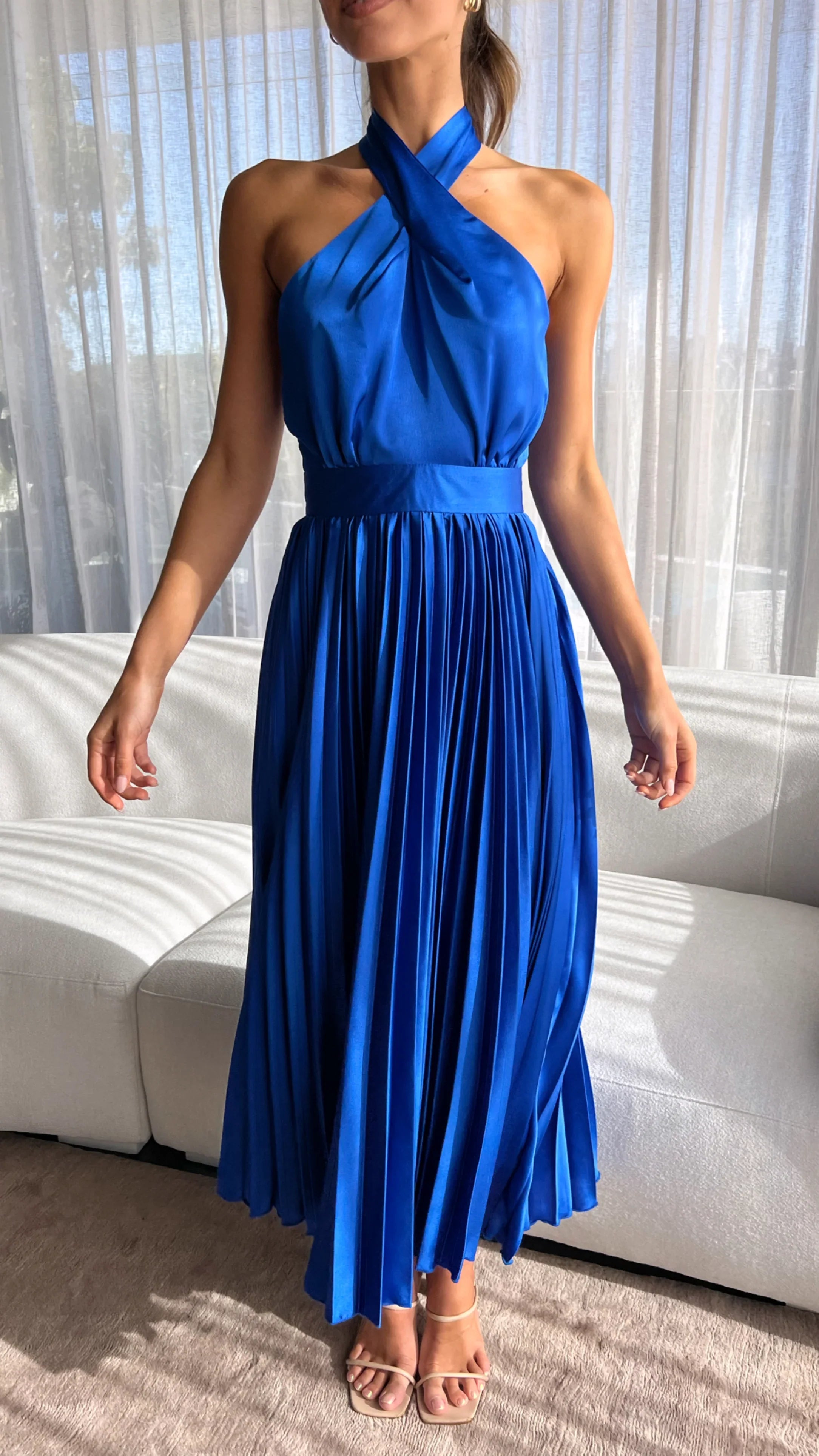 Charlotte Midi Dress - Blue