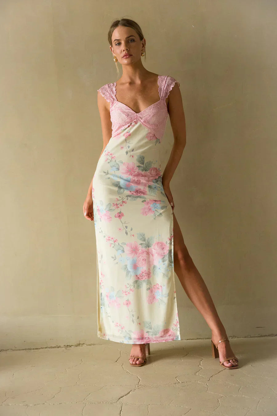 Mimi Floral Mesh Maxi Dress