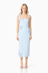 Chantelle 3D Midi Dress In Blue