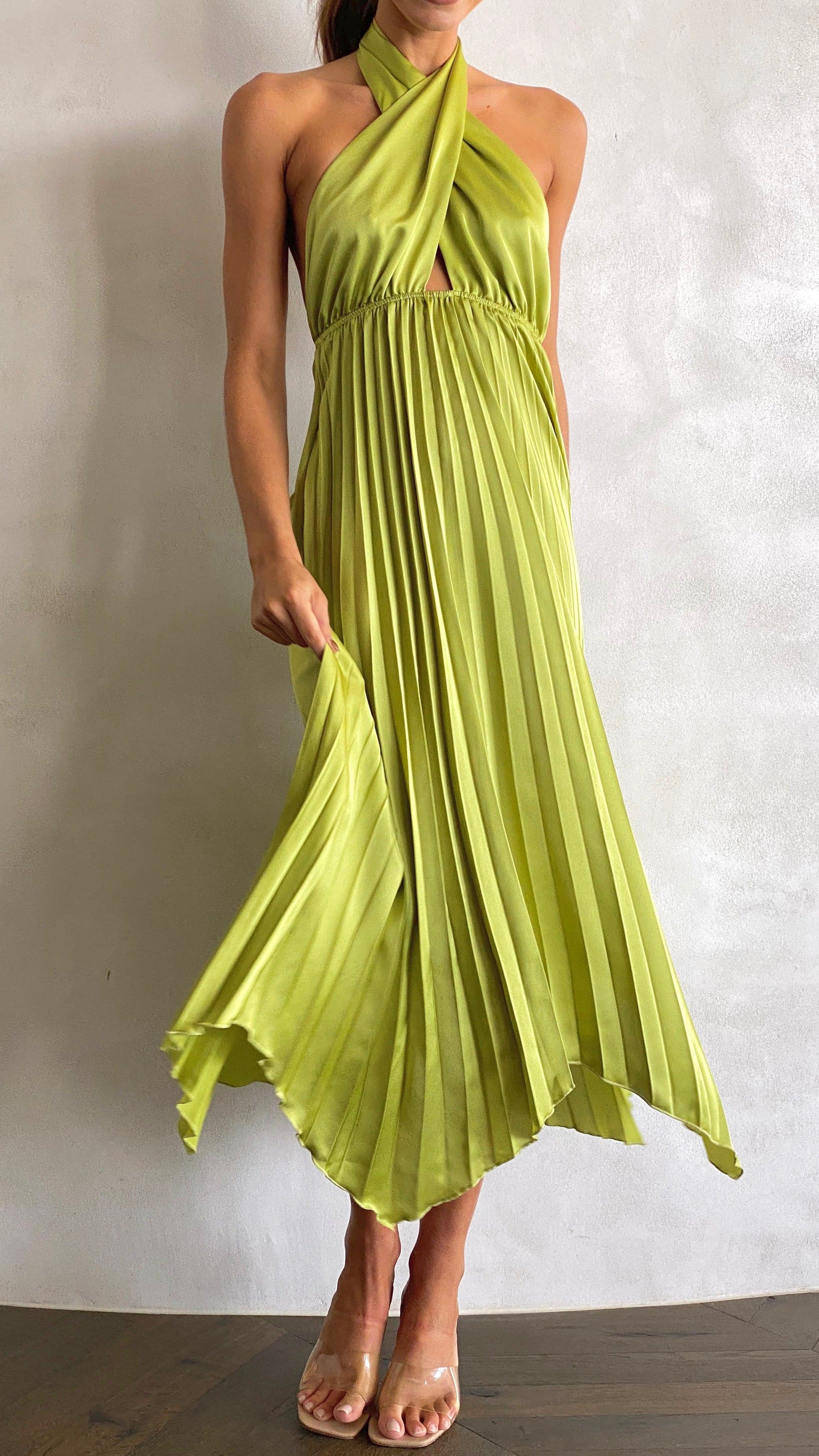 Miami Midi Dress - Lime