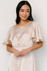 Cinta Satin Midi Dress | Champagne