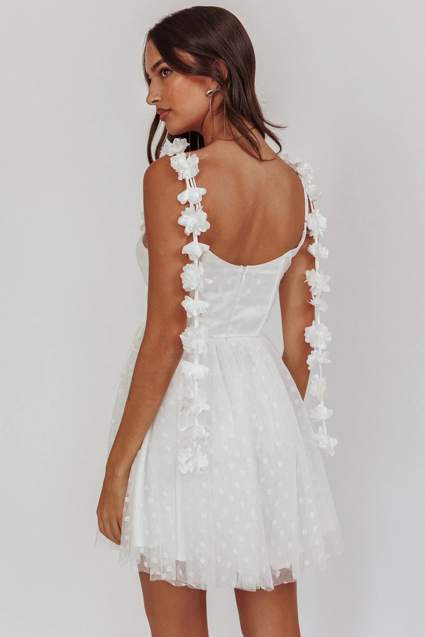 Fairytale Dream Floral Strap Mini Dress White