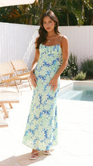Margie Midi Dress - Green/Blue