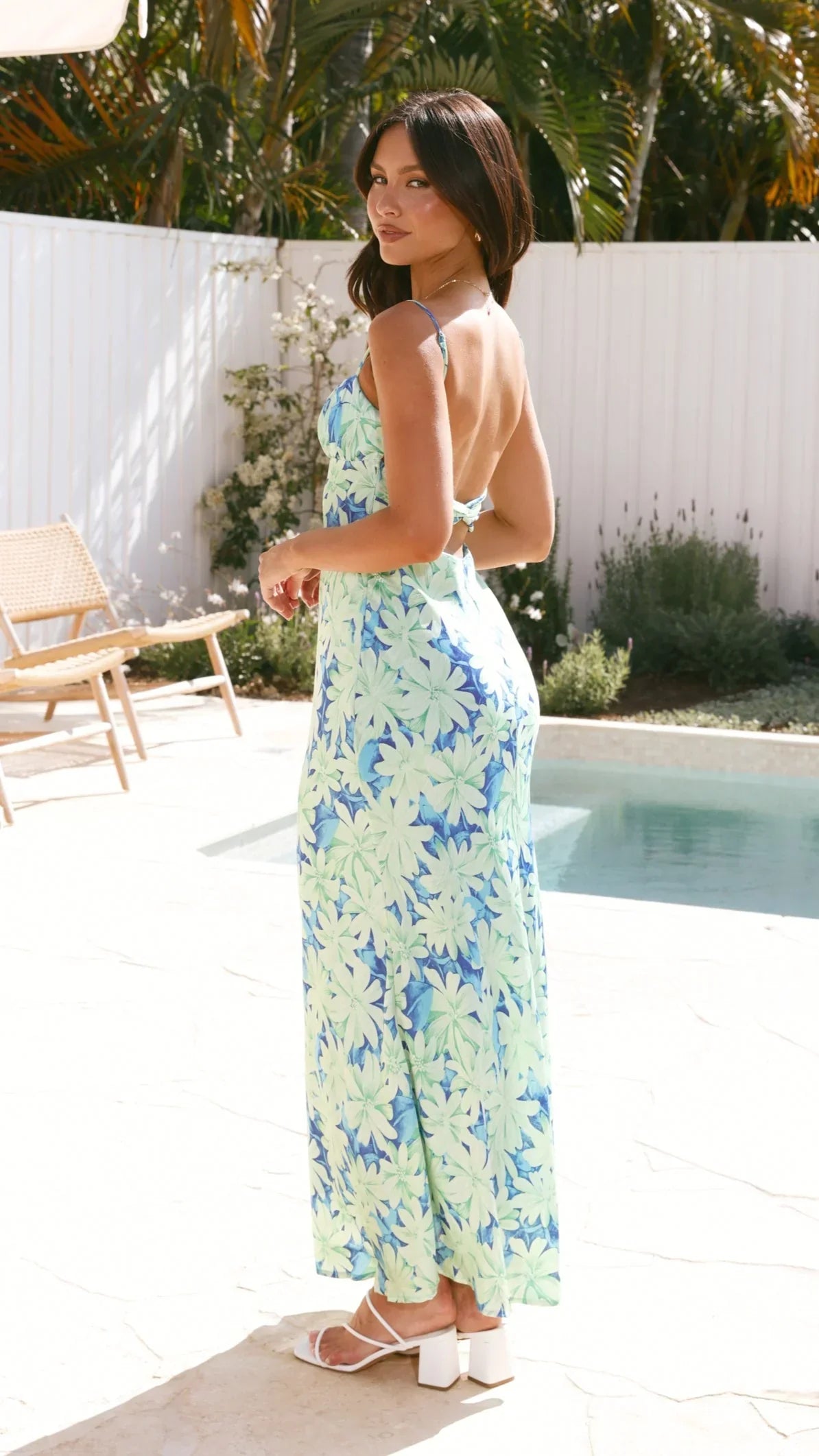 Margie Midi Dress - Green/Blue