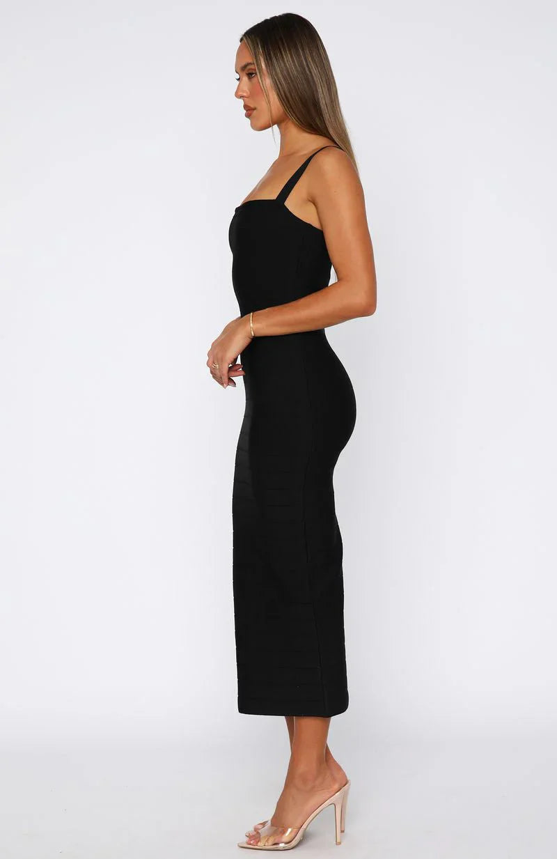 Sugar And Spice Bandage Midi Dress Black