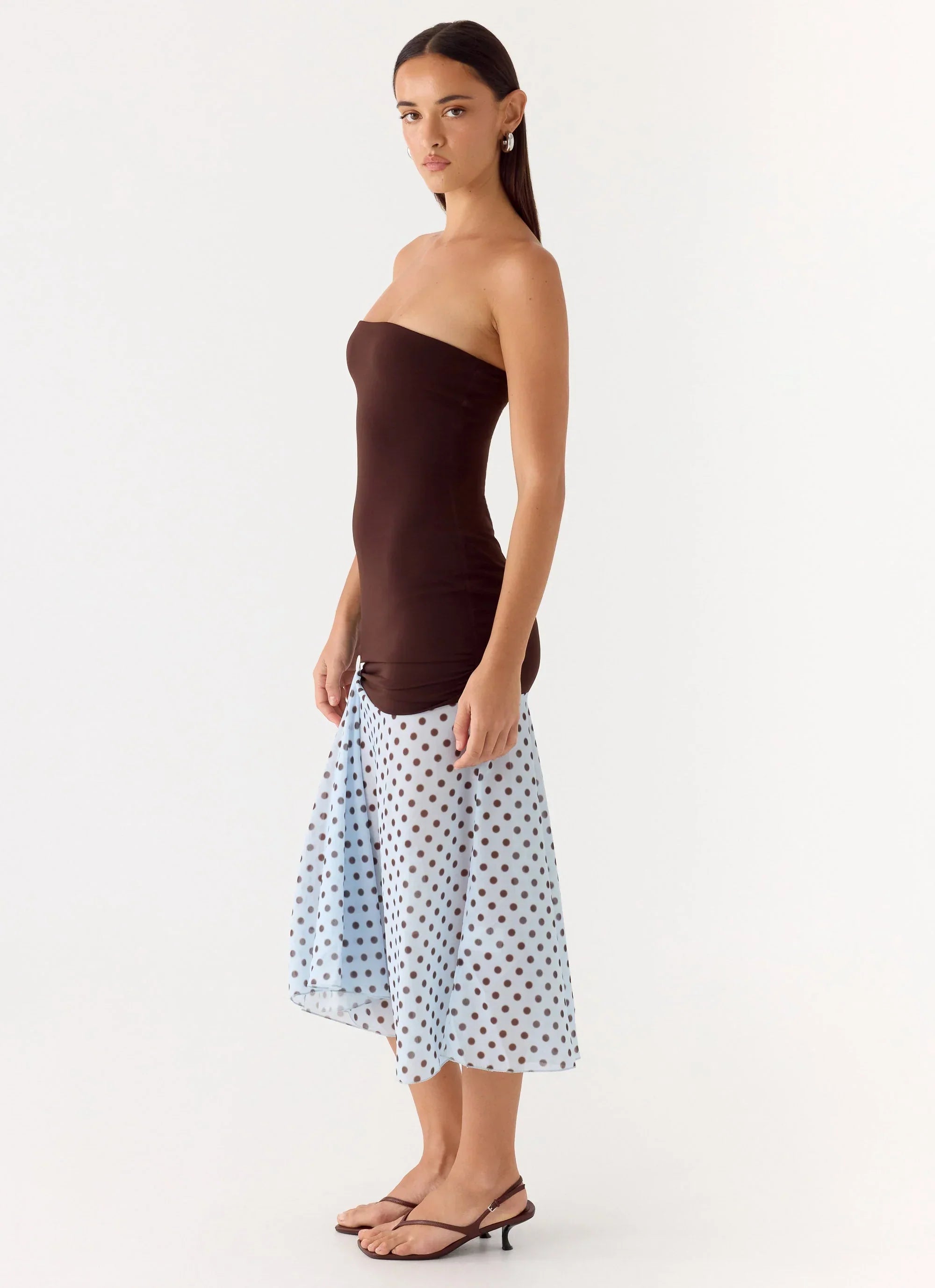 Schell Midi Dress - Chocolate Dot