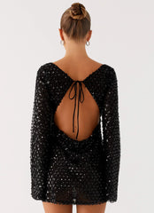Edessa Sequin Mini Dress - Black