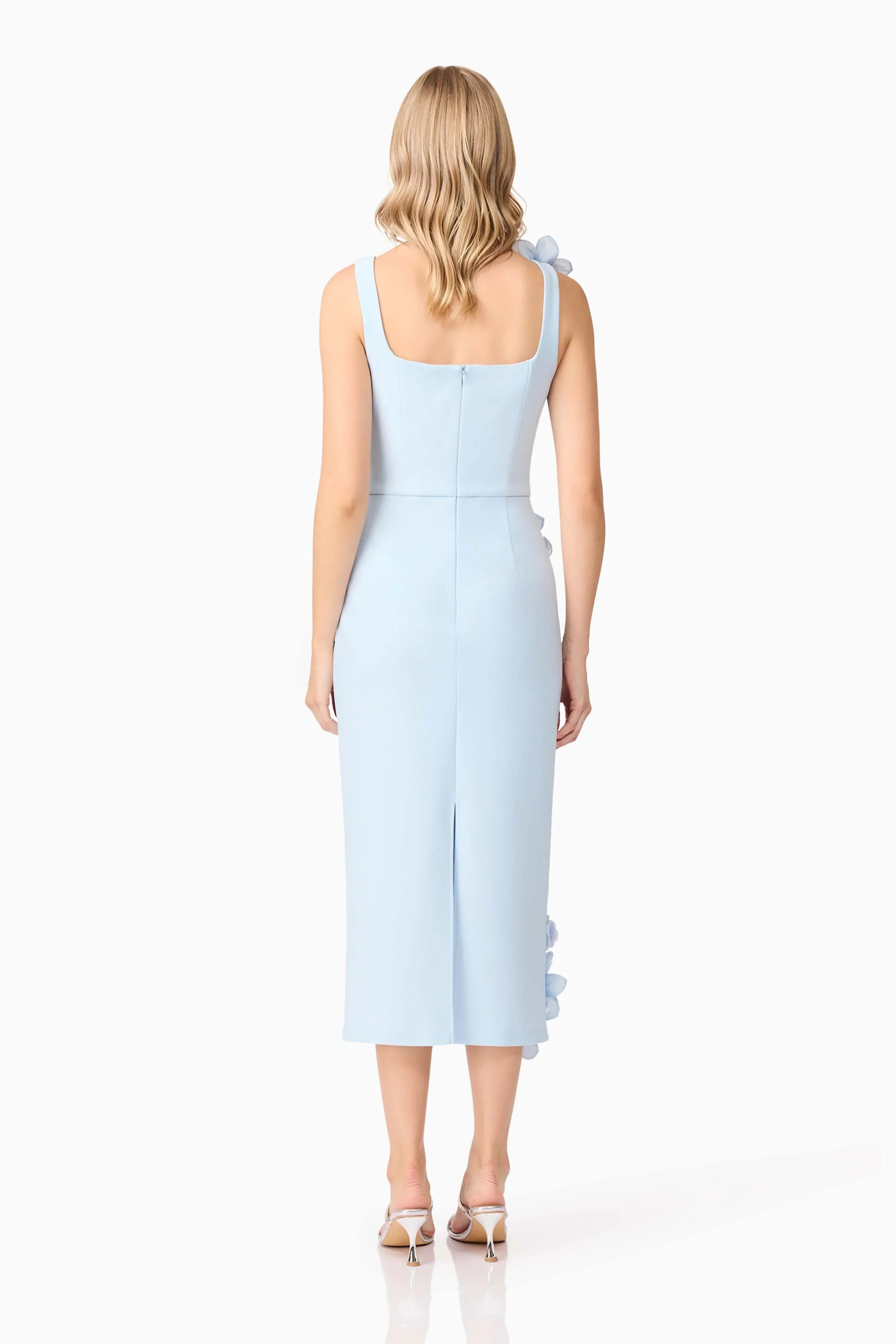 Chantelle 3D Midi Dress In Blue